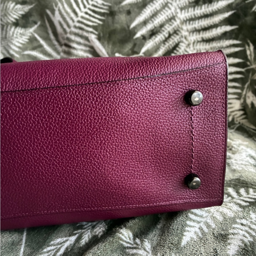 Coach Pebbled Leather Tote in Plum - Picture 9 of 16